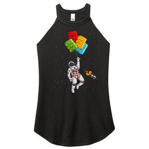 Space Astronaut Master Builder Funny Building Blocks Bricks Women's Perfect Tri Rocker Tank