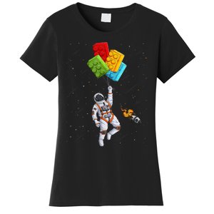 Space Astronaut Master Builder Funny Building Blocks Bricks Women's T-Shirt