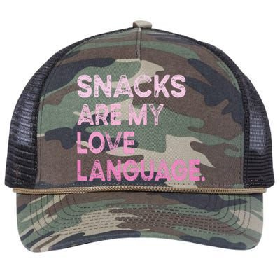 Snacks Are My Love Language Valentine Day Retro Rope Trucker Hat Cap