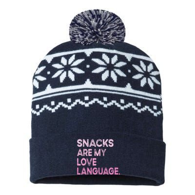 Snacks Are My Love Language Valentine Day USA-Made Snowflake Beanie