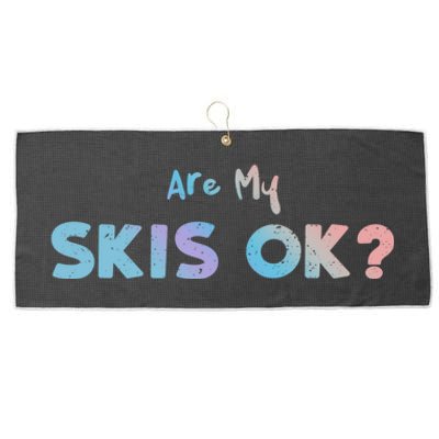 Snowboard: Are My Skis Ok? Skiing Sayings Great Gift Large Microfiber Waffle Golf Towel