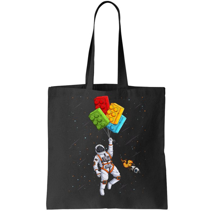 Space Astronaut Master Builder Funny Building Blocks Bricks Tote Bag