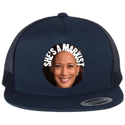 SheS A Marxist Kamala Trump 2024 Election Debate Flat Bill Trucker Hat