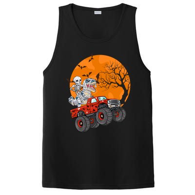 Skeleton And Mummy Dinosaur Riding Monster Truck Halloween Day Great Gift PosiCharge Competitor Tank