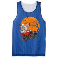 Skeleton And Mummy Dinosaur Riding Monster Truck Halloween Day Great Gift Mesh Reversible Basketball Jersey Tank