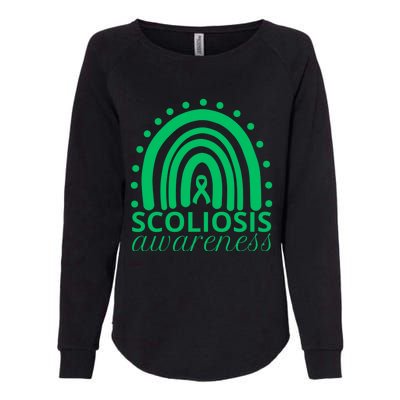 Scoliosis Awareness Month Ribbon Green Rainbow Gift Womens California Wash Sweatshirt