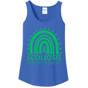 Scoliosis Awareness Month Ribbon Green Rainbow Gift Ladies Essential Tank