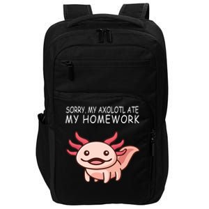 School Axolotl My Axolotl Ate My Homework Cute Axolotl Impact Tech Backpack