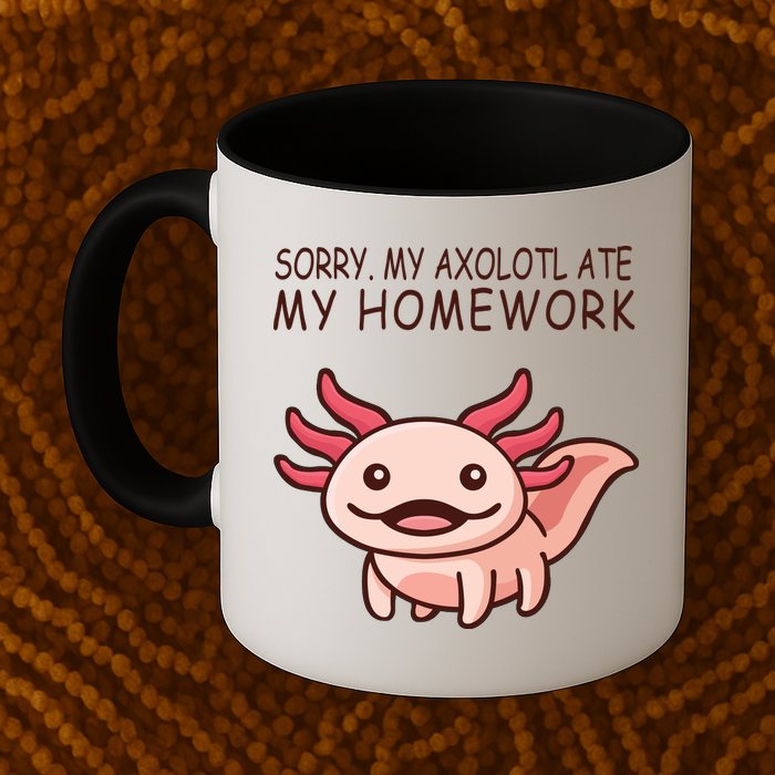 School Axolotl My Axolotl Ate My Homework Cute Axolotl Mug