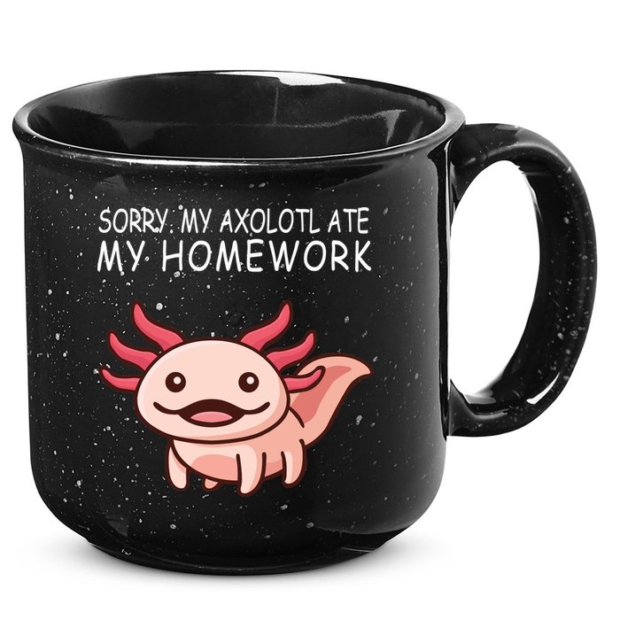 School Axolotl My Axolotl Ate My Homework Cute Axolotl 15oz Campfire Ceramic Mug