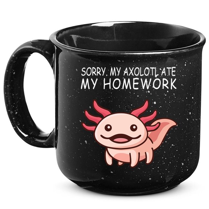 School Axolotl My Axolotl Ate My Homework Cute Axolotl 15oz Campfire Ceramic Mug
