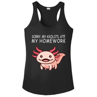 School Axolotl My Axolotl Ate My Homework Cute Axolotl Ladies PosiCharge Competitor Racerback Tank