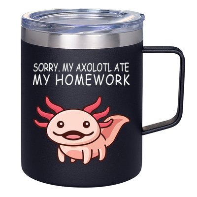 School Axolotl My Axolotl Ate My Homework Cute Axolotl 12oz Stainless Steel Coffee Mug