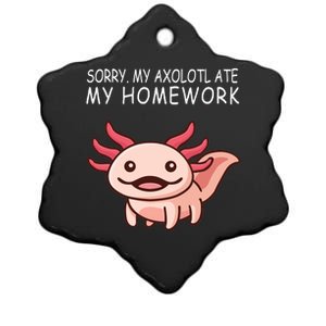 School Axolotl My Axolotl Ate My Homework Cute Axolotl Ceramic Star Ornament