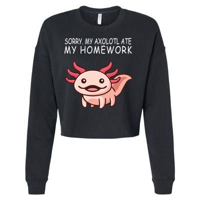 School Axolotl My Axolotl Ate My Homework Cute Axolotl Cropped Pullover Crew