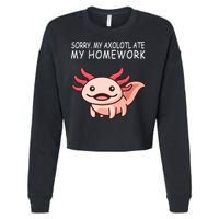 School Axolotl My Axolotl Ate My Homework Cute Axolotl Cropped Pullover Crew