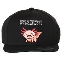 School Axolotl My Axolotl Ate My Homework Cute Axolotl Wool Snapback Cap