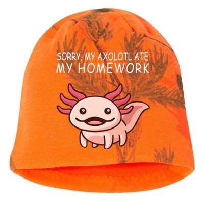 School Axolotl My Axolotl Ate My Homework Cute Axolotl Kati - Camo Knit Beanie