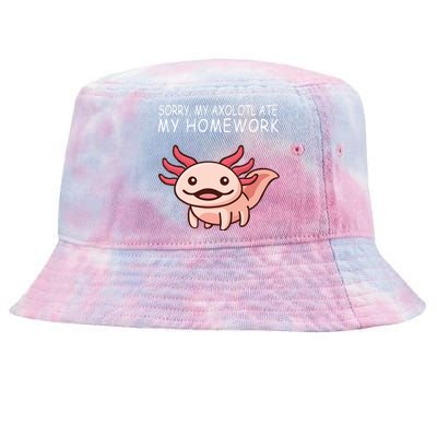 School Axolotl My Axolotl Ate My Homework Cute Axolotl Tie-Dyed Bucket Hat