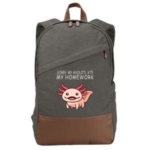 School Axolotl My Axolotl Ate My Homework Cute Axolotl Cotton Canvas Backpack