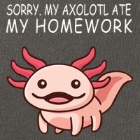 School Axolotl My Axolotl Ate My Homework Cute Axolotl Cotton Canvas Backpack