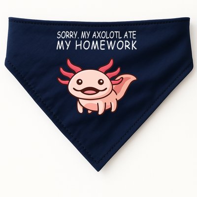 School Axolotl My Axolotl Ate My Homework Cute Axolotl USA-Made Doggie Bandana