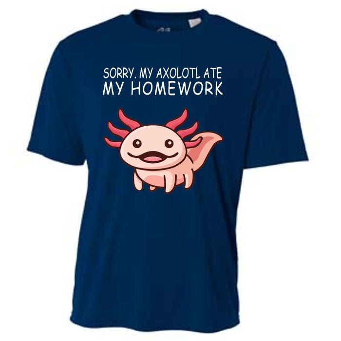 School Axolotl My Axolotl Ate My Homework Cute Axolotl Cooling Performance Crew T-Shirt