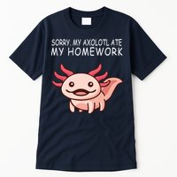 School Axolotl My Axolotl Ate My Homework Cute Axolotl Tall T-Shirt