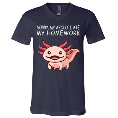 School Axolotl My Axolotl Ate My Homework Cute Axolotl V-Neck T-Shirt