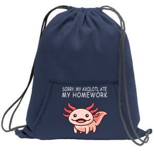 School Axolotl My Axolotl Ate My Homework Cute Axolotl Sweatshirt Cinch Pack Bag