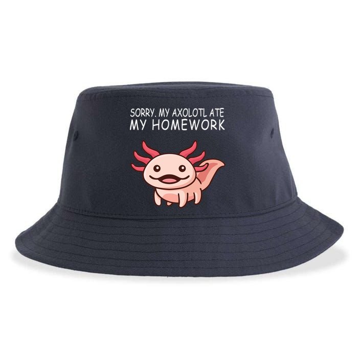 School Axolotl My Axolotl Ate My Homework Cute Axolotl Sustainable Bucket Hat