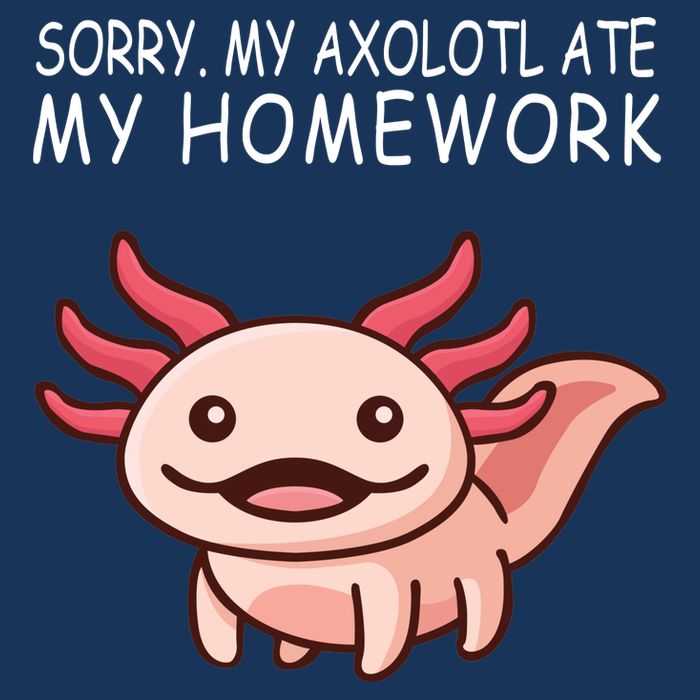 School Axolotl My Axolotl Ate My Homework Cute Axolotl 7-Panel Snapback Hat