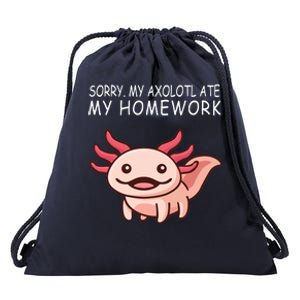 School Axolotl My Axolotl Ate My Homework Cute Axolotl Drawstring Bag