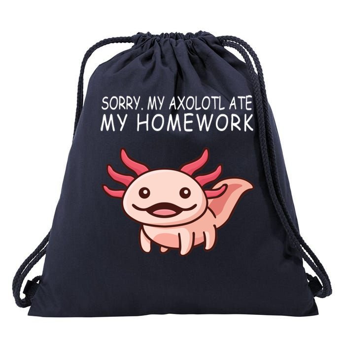 School Axolotl My Axolotl Ate My Homework Cute Axolotl Drawstring Bag