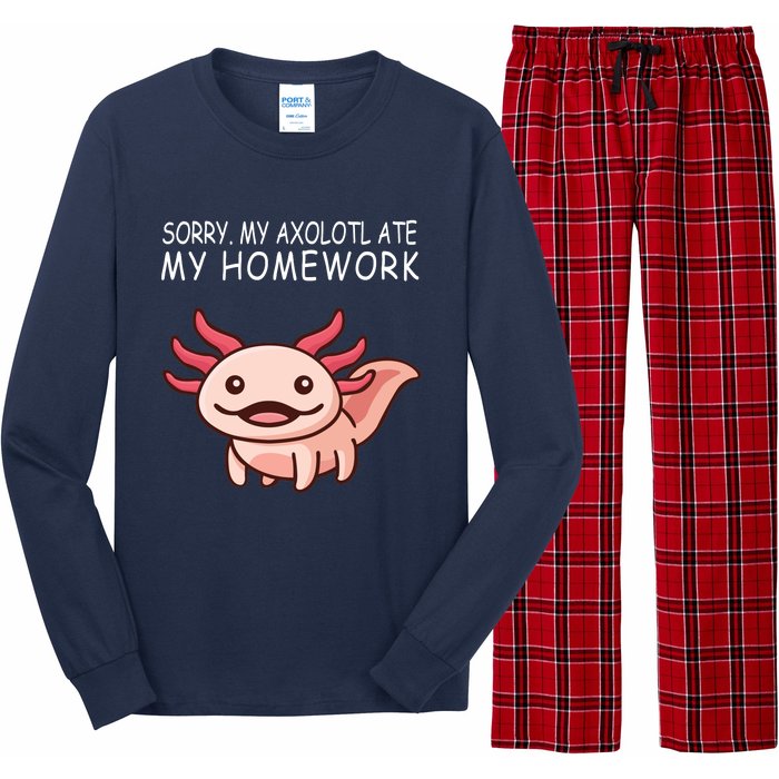 School Axolotl My Axolotl Ate My Homework Cute Axolotl Long Sleeve Pajama Set