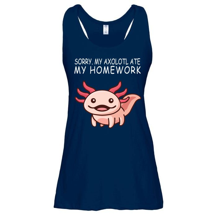 School Axolotl My Axolotl Ate My Homework Cute Axolotl Ladies Essential Flowy Tank