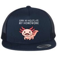School Axolotl My Axolotl Ate My Homework Cute Axolotl Flatbill Hat