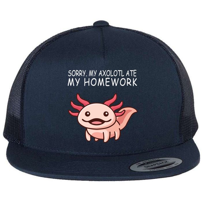 School Axolotl My Axolotl Ate My Homework Cute Axolotl Flatbill Hat
