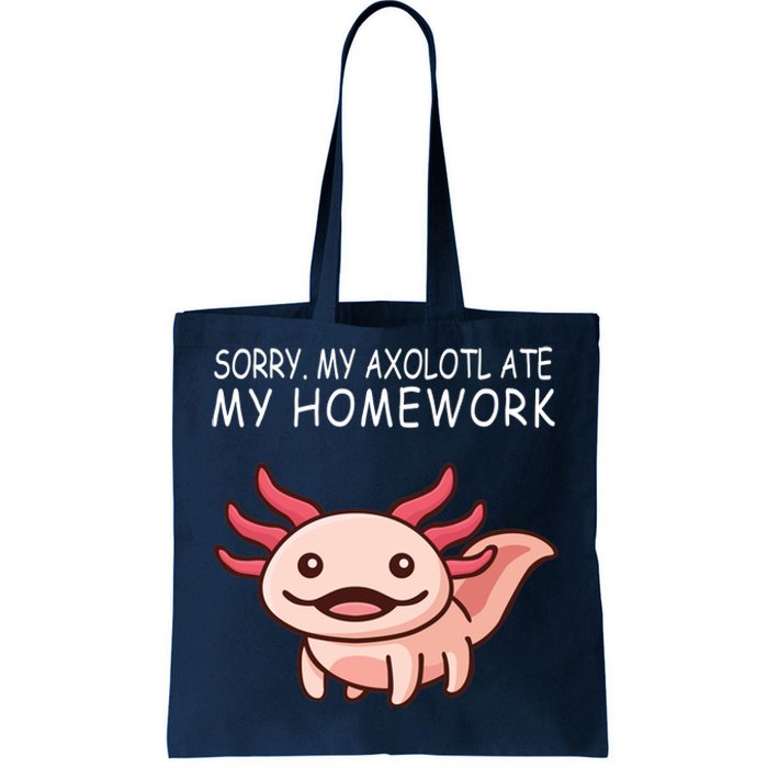 School Axolotl My Axolotl Ate My Homework Cute Axolotl Tote Bag