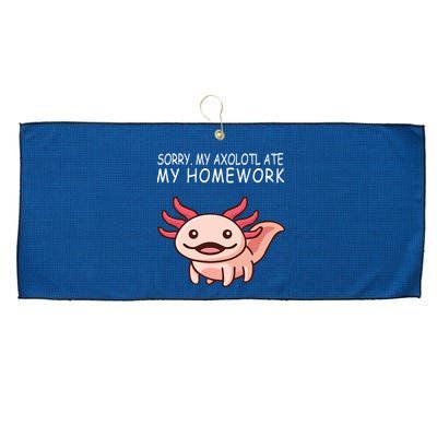 School Axolotl My Axolotl Ate My Homework Cute Axolotl Large Microfiber Waffle Golf Towel