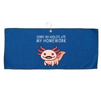 School Axolotl My Axolotl Ate My Homework Cute Axolotl Large Microfiber Waffle Golf Towel