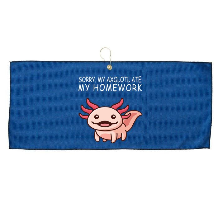 School Axolotl My Axolotl Ate My Homework Cute Axolotl Large Microfiber Waffle Golf Towel