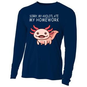 School Axolotl My Axolotl Ate My Homework Cute Axolotl Cooling Performance Long Sleeve Crew