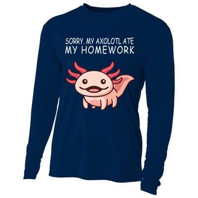 School Axolotl My Axolotl Ate My Homework Cute Axolotl Cooling Performance Long Sleeve Crew