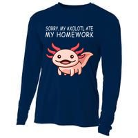 School Axolotl My Axolotl Ate My Homework Cute Axolotl Cooling Performance Long Sleeve Crew