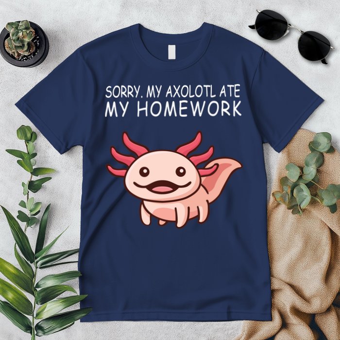 School Axolotl My Axolotl Ate My Homework Cute Axolotl Premium T-Shirt