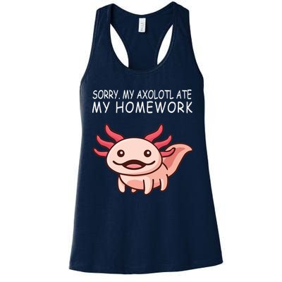 School Axolotl My Axolotl Ate My Homework Cute Axolotl Womens Tank Top