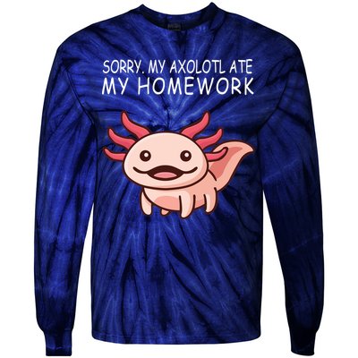 School Axolotl My Axolotl Ate My Homework Cute Axolotl Tie-Dye Long Sleeve Shirt