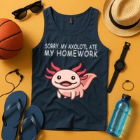School Axolotl My Axolotl Ate My Homework Cute Axolotl Tank Top