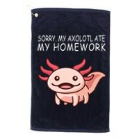 School Axolotl My Axolotl Ate My Homework Cute Axolotl Platinum Collection Golf Towel